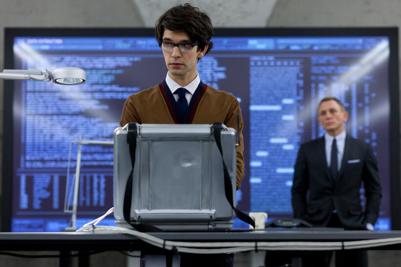 Ben Whishaw as Q and Daniel Craig as James Bond in "Skyfall."