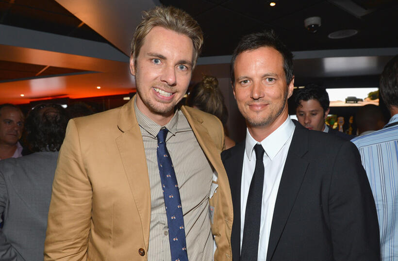 Dax Shepard and co-director David Palmer at the California premiere of "Hit and Run."