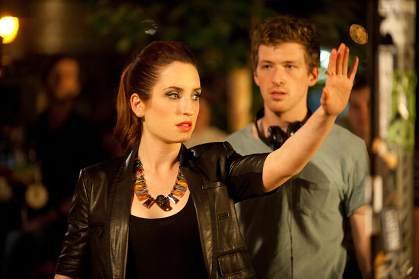 Zoe Lister-Jones on the set of "Lola Versus."