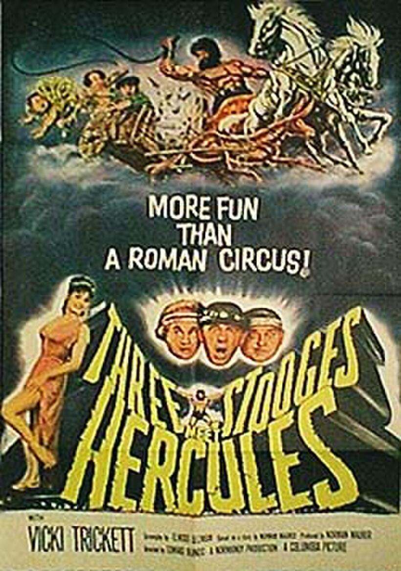 Poster art for "The Three Stooges Meet Hercules."