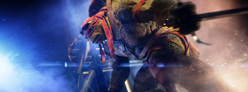 A scene from "Teenage Mutant Ninja Turtles."