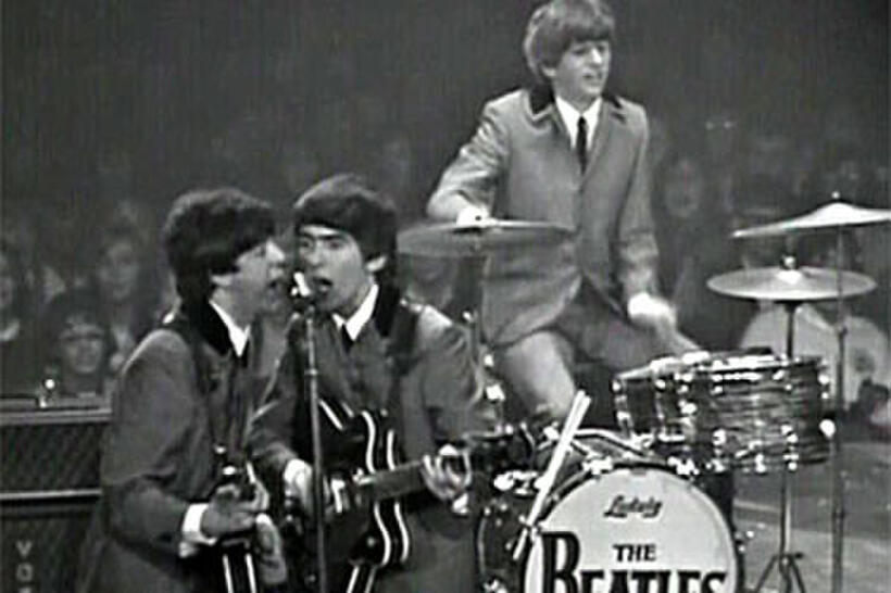 The Beatles on stage in "The Beatles: The Lost Concert."