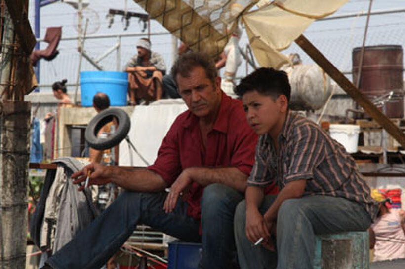 Mel Gibson and Kevin Hernandez in "Get the Gringo."