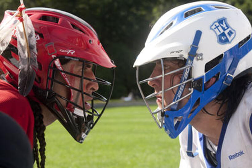Brandon Routh and Gil Birmingham in "Crooked Arrows."