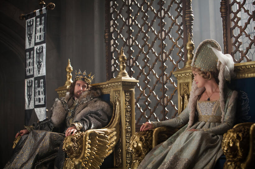 Sharlto Copley as Stefan and Hannah New as Leila in "Maleficent."