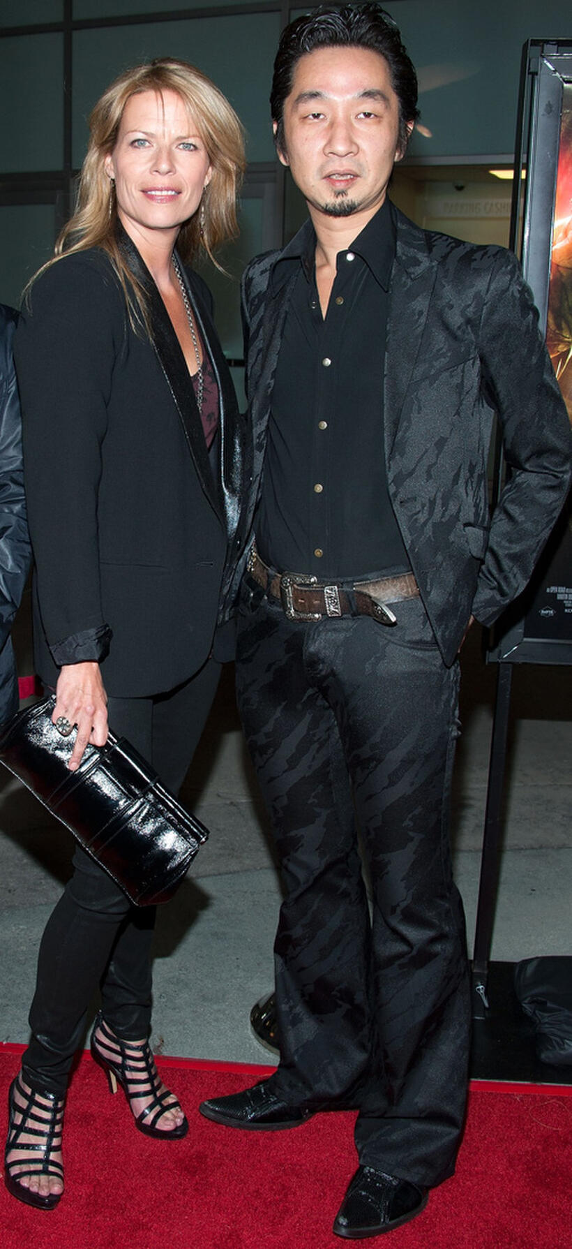 Mary Elizabeth McGlynn and songwriter Akira Yamaoka at the California premiere of "Silent Hill: Revelation."
