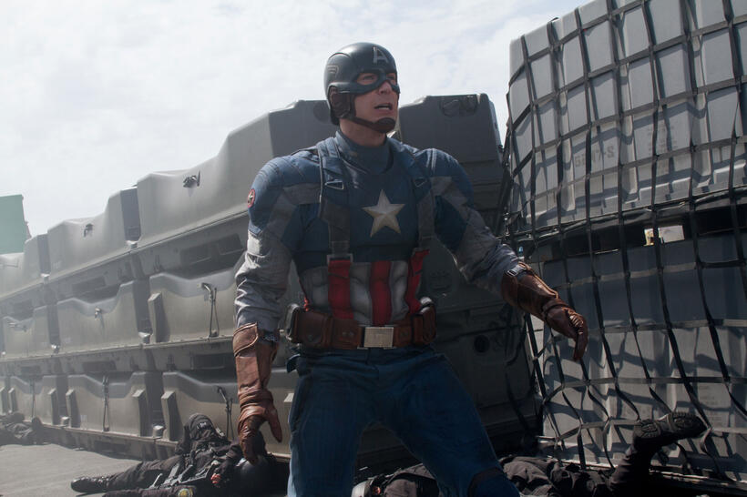 Chris Evans as Captain America in "Captain America: The Winter Soldier."