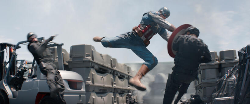 Chris Evans as Captain America in "Captain America: The Winter Soldier."