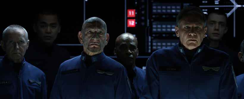Ben Kingsley and Harrison Ford in "Ender's Game."