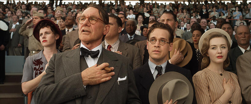 Harrison Ford as Branch Rickey and T.R. Knight as Harold Parrott in "42."