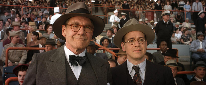 Harrison Ford as Branch Rickey and T.R. Knight as Harold Parrott in "42."