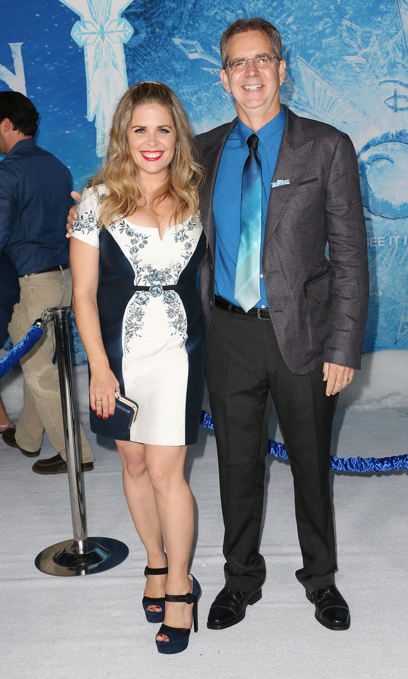 Director Jennifer Lee and director Chris Buck at the California premiere of "Frozen."
