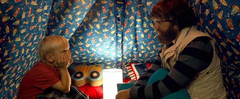 Grant Holmquist as Tyler and Zach Galifianakis as Alan in "The Hangover Part III."
