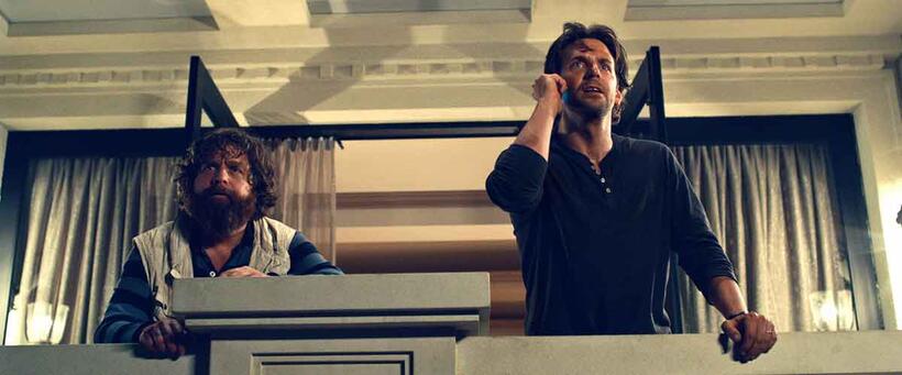 Zach Galifianakis as Alan and Bradley Cooper as Phil in "The Hangover Part III."