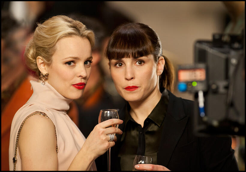 Rachel McAdams and Noomi Rapace on the set of "Passion."