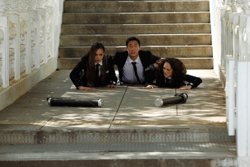 Jessica C., Jaycee Chan and Shoko in "Double Trouble."