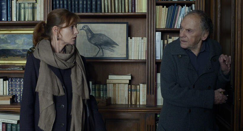 Isabelle Huppert as Eve and Jean-Louis Trintignant as Georges in "Amour."
