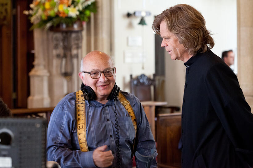 Director Ben Lewin and William H. Macy on the set of "The Sessions."