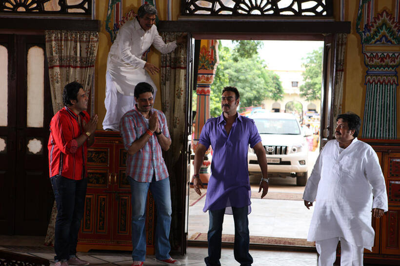 Abhishek Bachchan and Ajay Devgn in "Bol Bachchan."