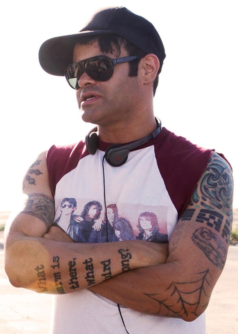 Director Elgin James on the set of "Little Birds."