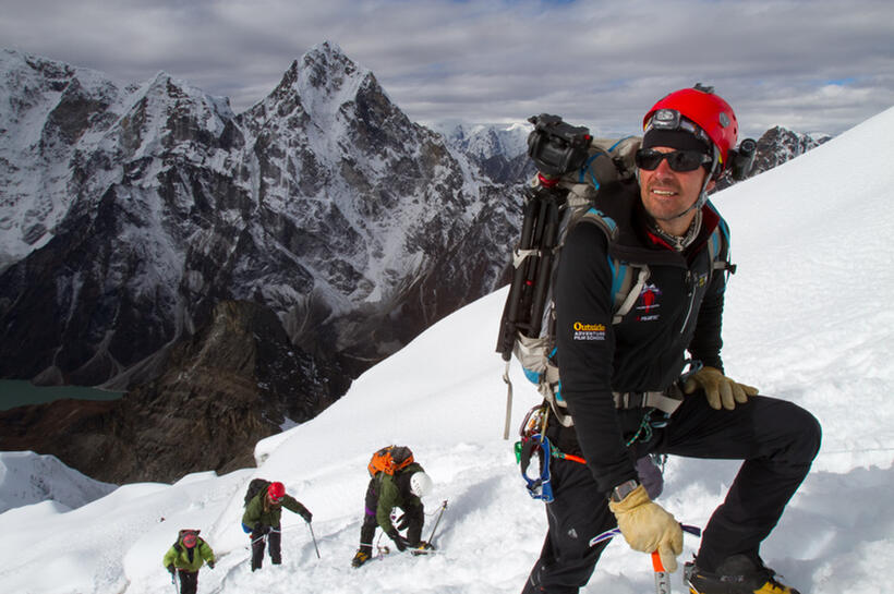 Director Michael Brown on the set of "High Ground."
