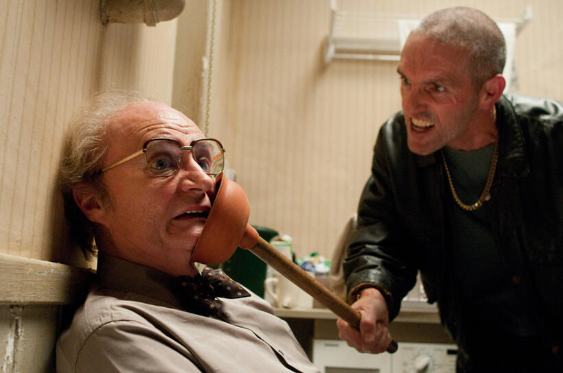Jim Broadbent as Timothy Cavendish and Louis Dempsey as Jarvis Hoggins in "Cloud Atlas."