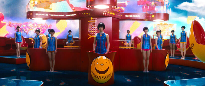 Xun Zhou as Yoona-939, Zhu Zhu as 12th Star Clone and Bae Doo-na as Sonmi-451 in "Cloud Atlas."