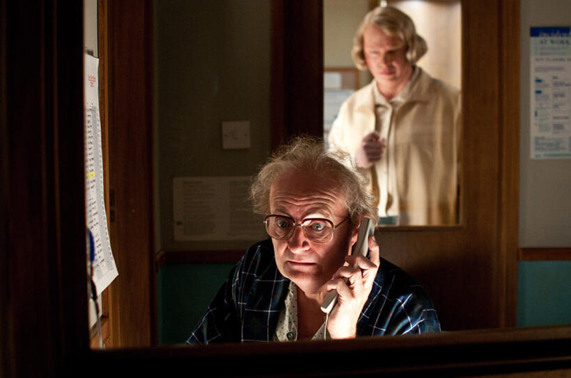 Jim Broadbent as Timothy Cavendish and Hugo Weaving as Nurse Noakes in "Cloud Atlas."