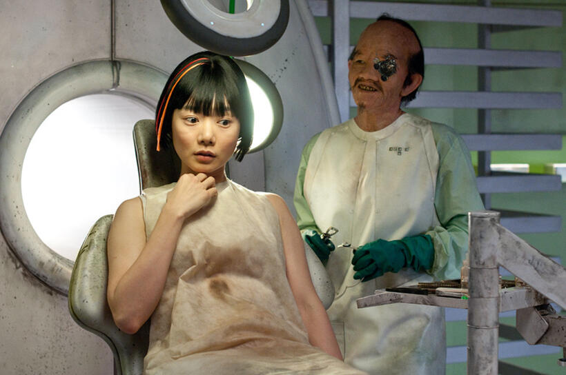 Bae Doo-na as Sonmi-451 and Halle Berry as Ovid in "Cloud Atlas."