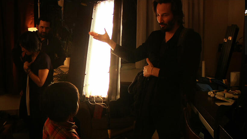 Brennan-Pierson Wang and Keanu Reeves on the set of "Side by Side."