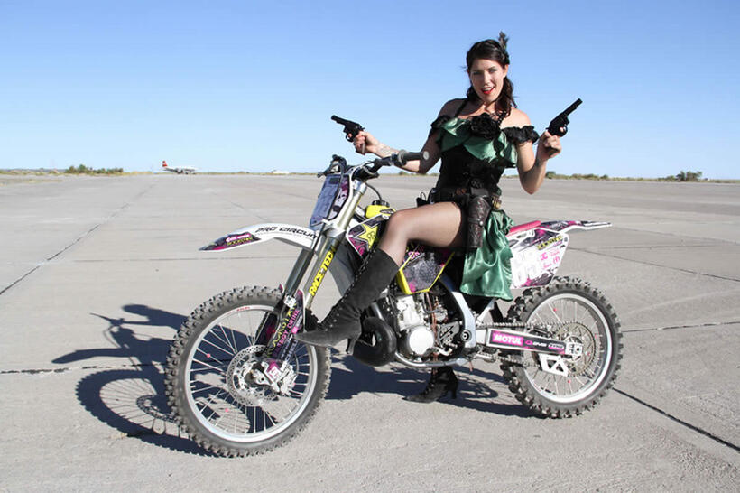 Jolene Van Vugt on the set of "Nitro Circus: The Movie 3D."