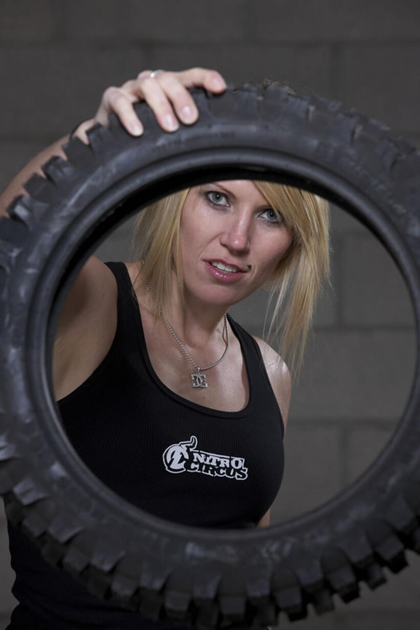 Jolene Van Vugt on the set of "Nitro Circus: The Movie 3D."