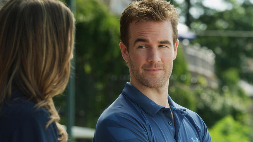 Sarah Megan Thomas as Abigail Brooks and James Van Der Beek as Geoff in "Backwards."