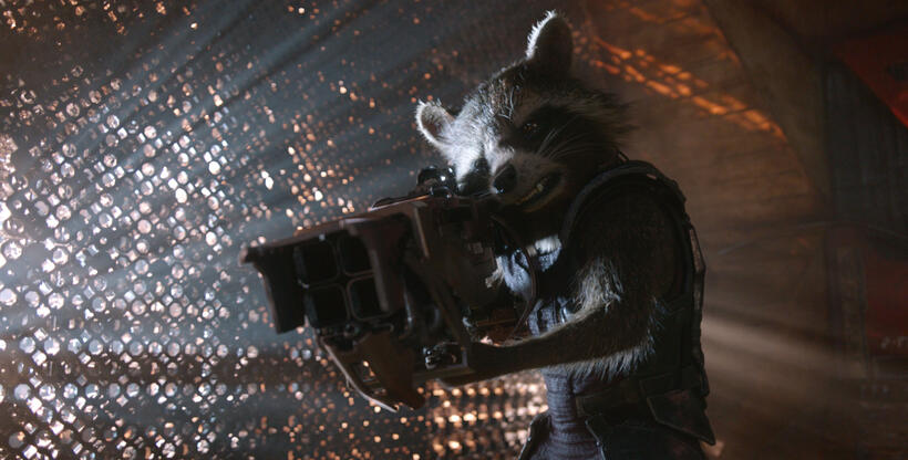 Rocket Racoon voiced by Bradley Cooper in "Guardians of the Galaxy."