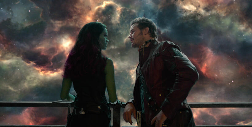 Zoe Saldana and Chris Pratt in "Guardians of the Galaxy."