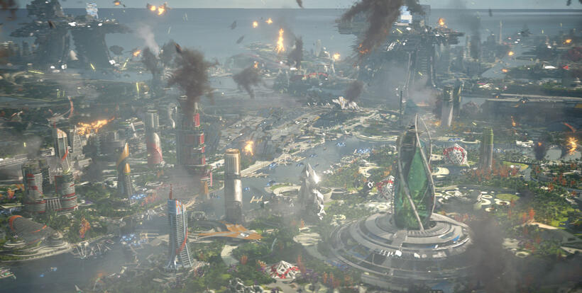 A scene from "Guardians of the Galaxy."