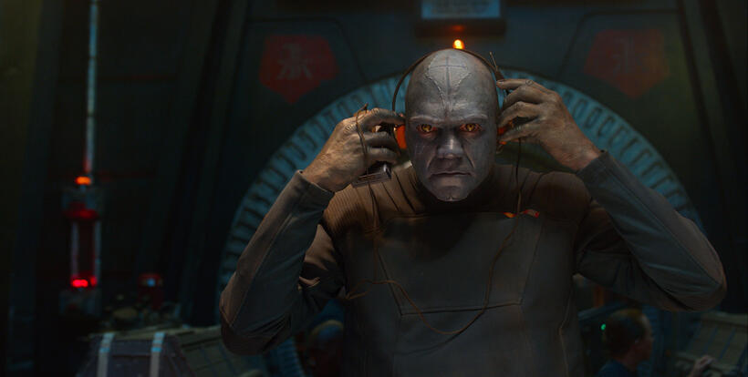 Spencer Wilding as Mean Guard "Guardians of the Galaxy."