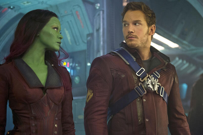 Zoe Saldana and Chris Pratt in "Guardians of the Galaxy."