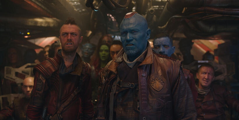 Sean Gunn and Michael Rooker in "Guardians of the Galaxy."