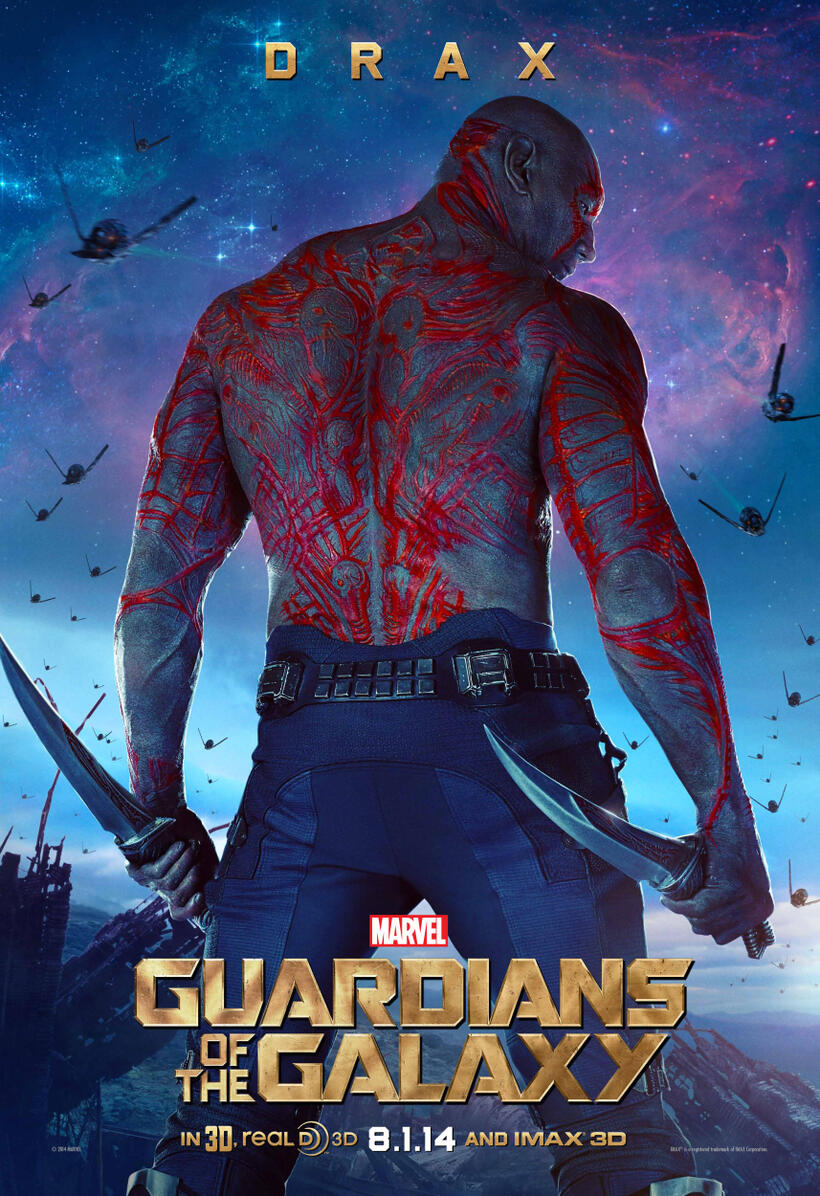 Character poster for "Guardians of the Galaxy."