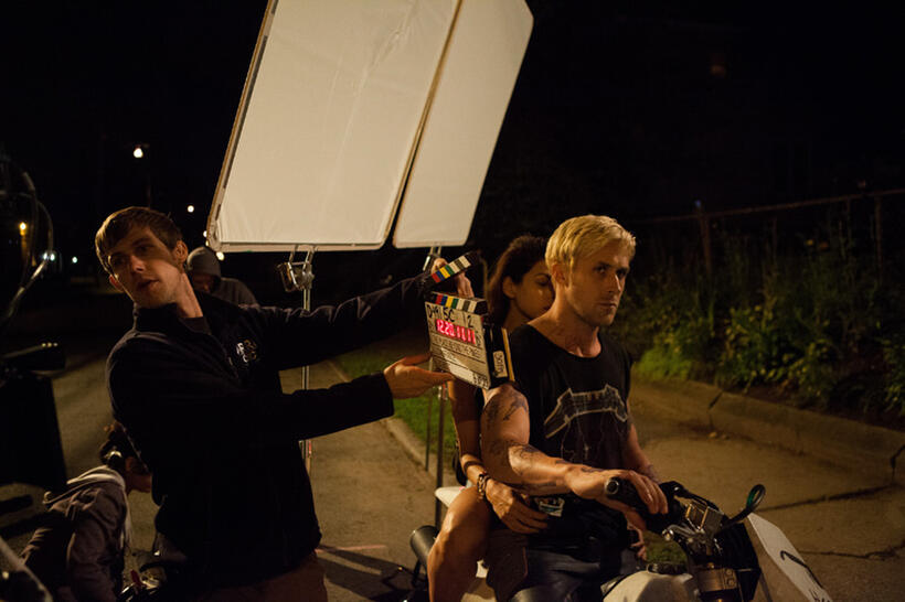 Ryan Gosling on the set of "The Place Beyond the Pines."