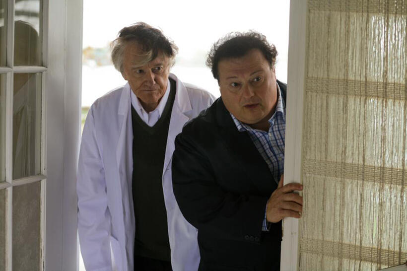 Robert Vaughn and Wayne Knight in "Excuse Me For Living."