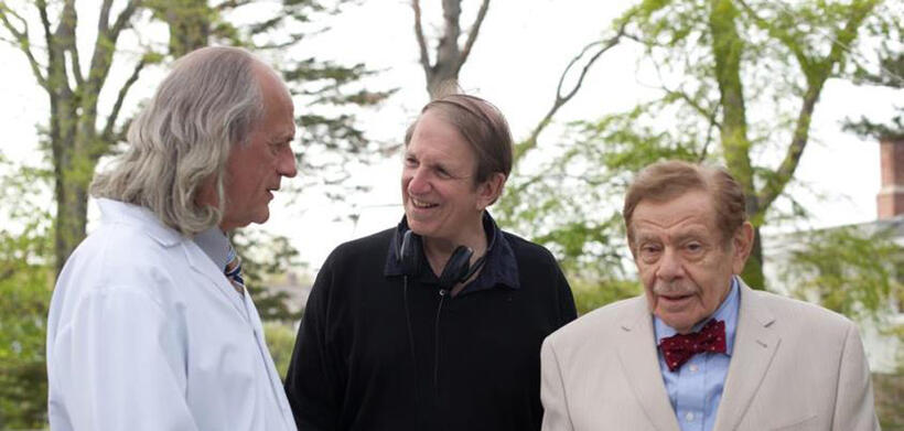 Christopher Lloyd, director Ric Klass and Jerry Stiller on the set of "Excuse Me For Living."