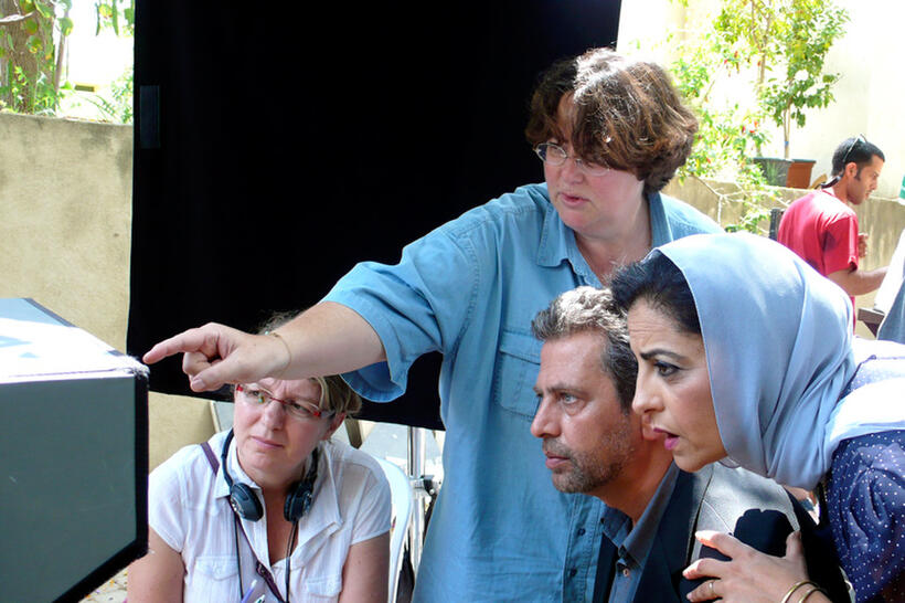 Director Lorraine Levy on the set of "The Other Son."