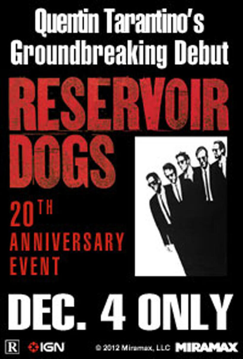 Poster art for "Tarantino XX: Reservoir Dogs 20th Anniversary Event."