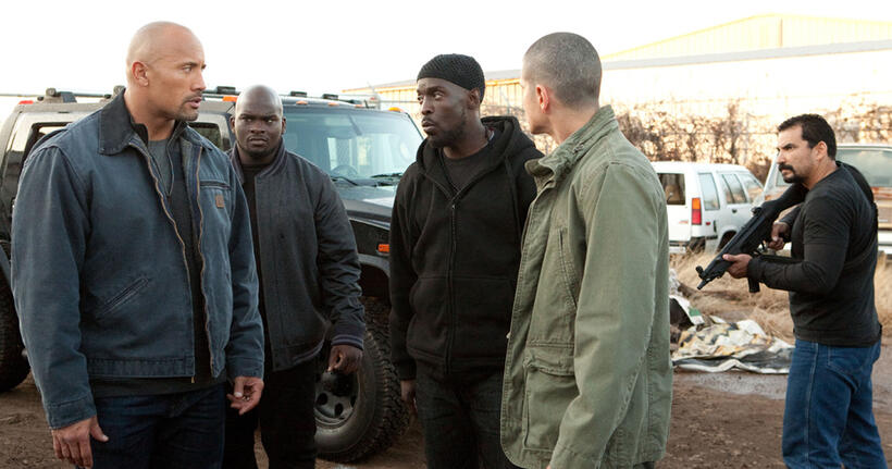 Dwayne Johnson, Darnell Trotter, Michael Williams, JD Pardo and Fernandez Osvaldo in "Snitch."