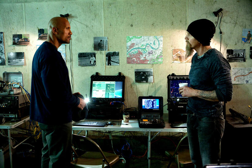Dwayne Johnson and Barry Pepper in "Snitch."