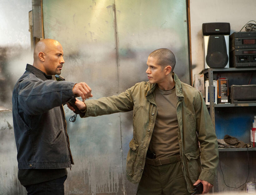 Dwayne Johnson and JD Pardo in "Snitch."