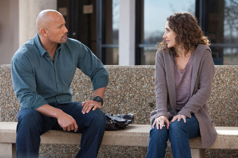 Dwayne Johnson and Melina Kanakaredes in "Snitch."