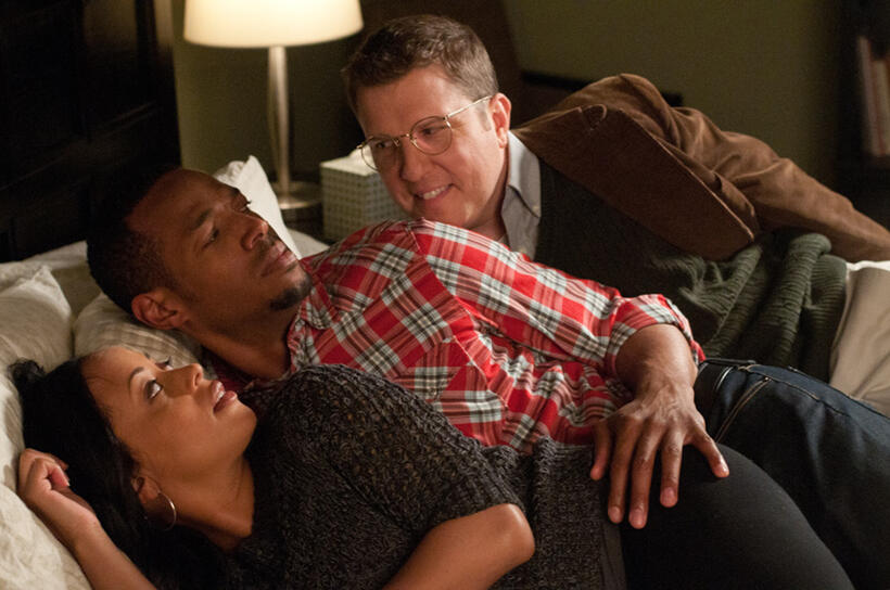 Essence Atkins, Marlon Wayans and Nick Swardson in "A Haunted House."